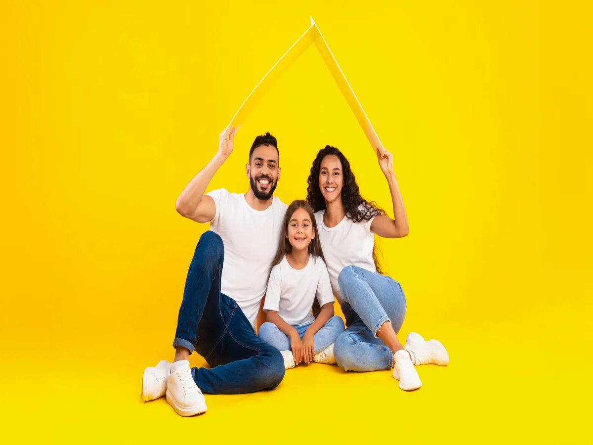 Family celebrating together in their Orlando, Florida home